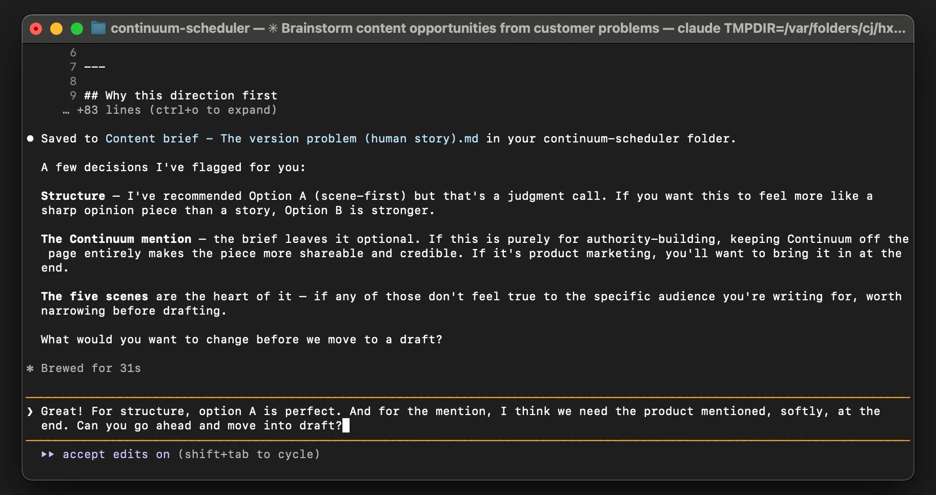Claude Code running in the terminal